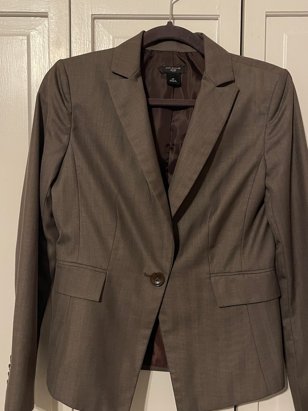 Ann Taylor Brown Tailored Single-Button Blazer